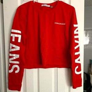 Calvin Klein Red Long-Sleeve Top | Women’s Size XL